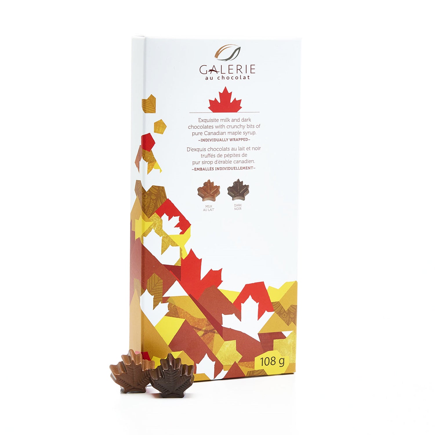 Galerie au Chocolat Canadiana Box Chocolate with maple crunch 108g