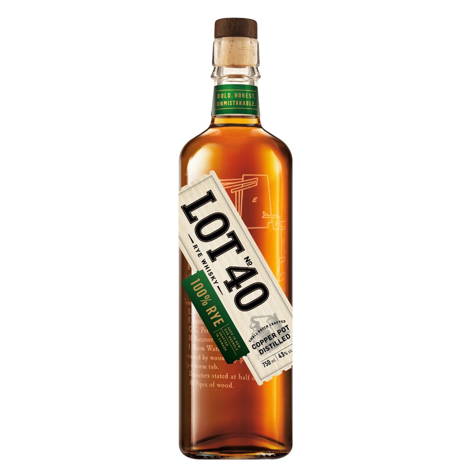 Lot No. 40 Single Copper Pot Still Canadian Whisky 750ml