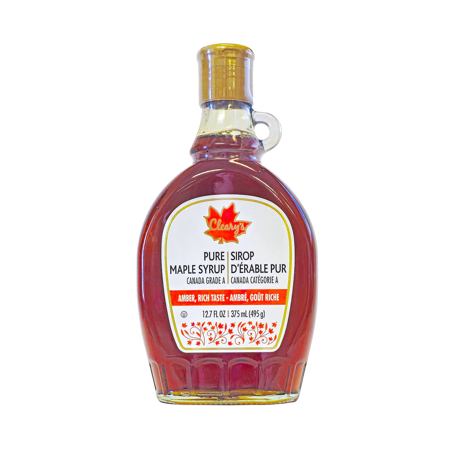 Cleary's Maple Syrup Amber Glass Jar