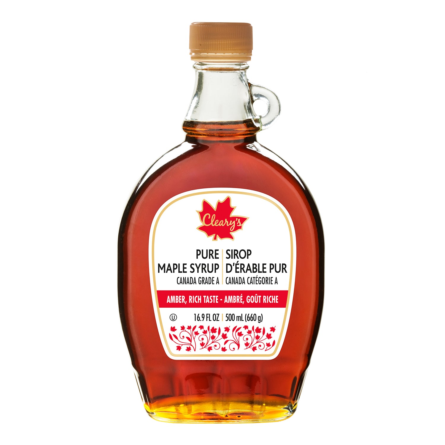 Cleary's Maple Syrup Amber Glass Jar