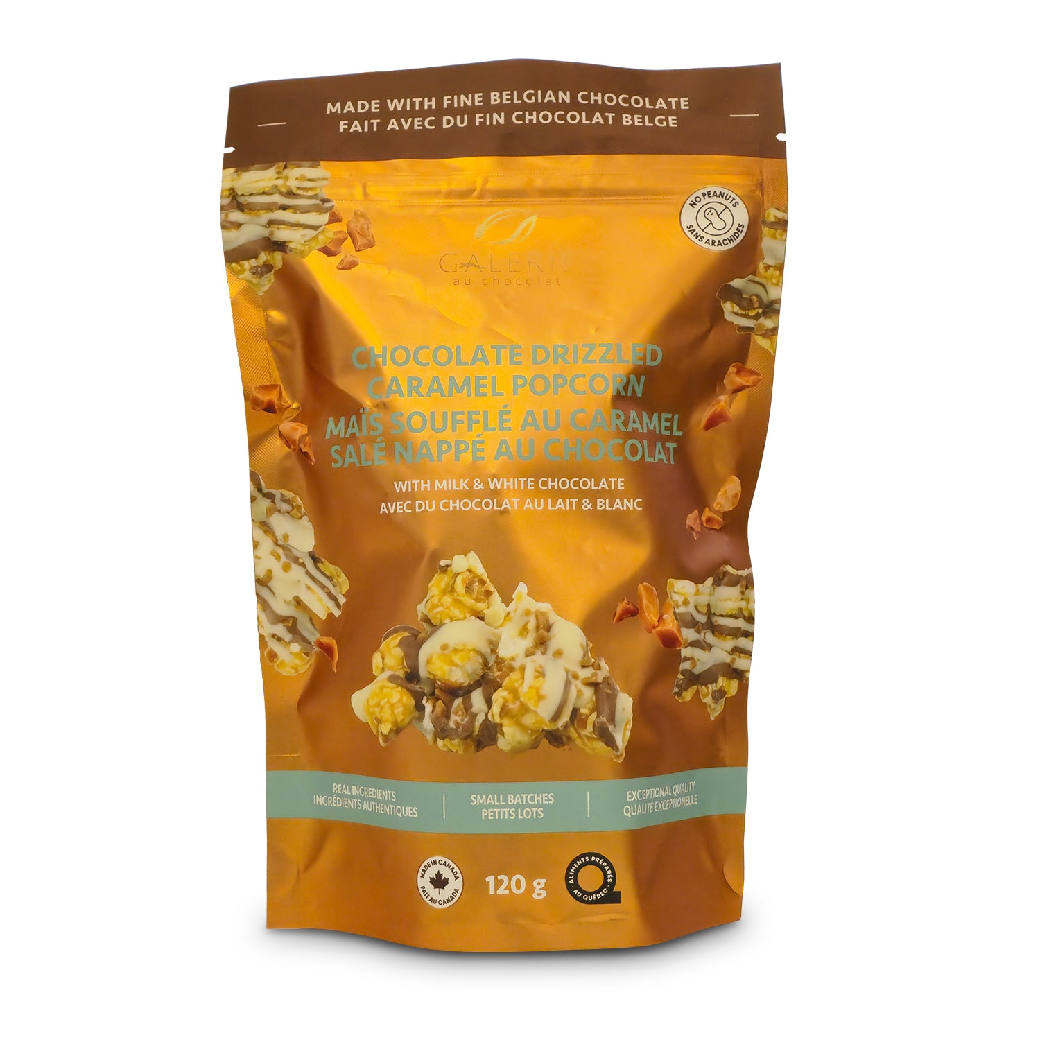 Galerie au Chocolat Popcorn au chocolat au lait et caramel 120 g