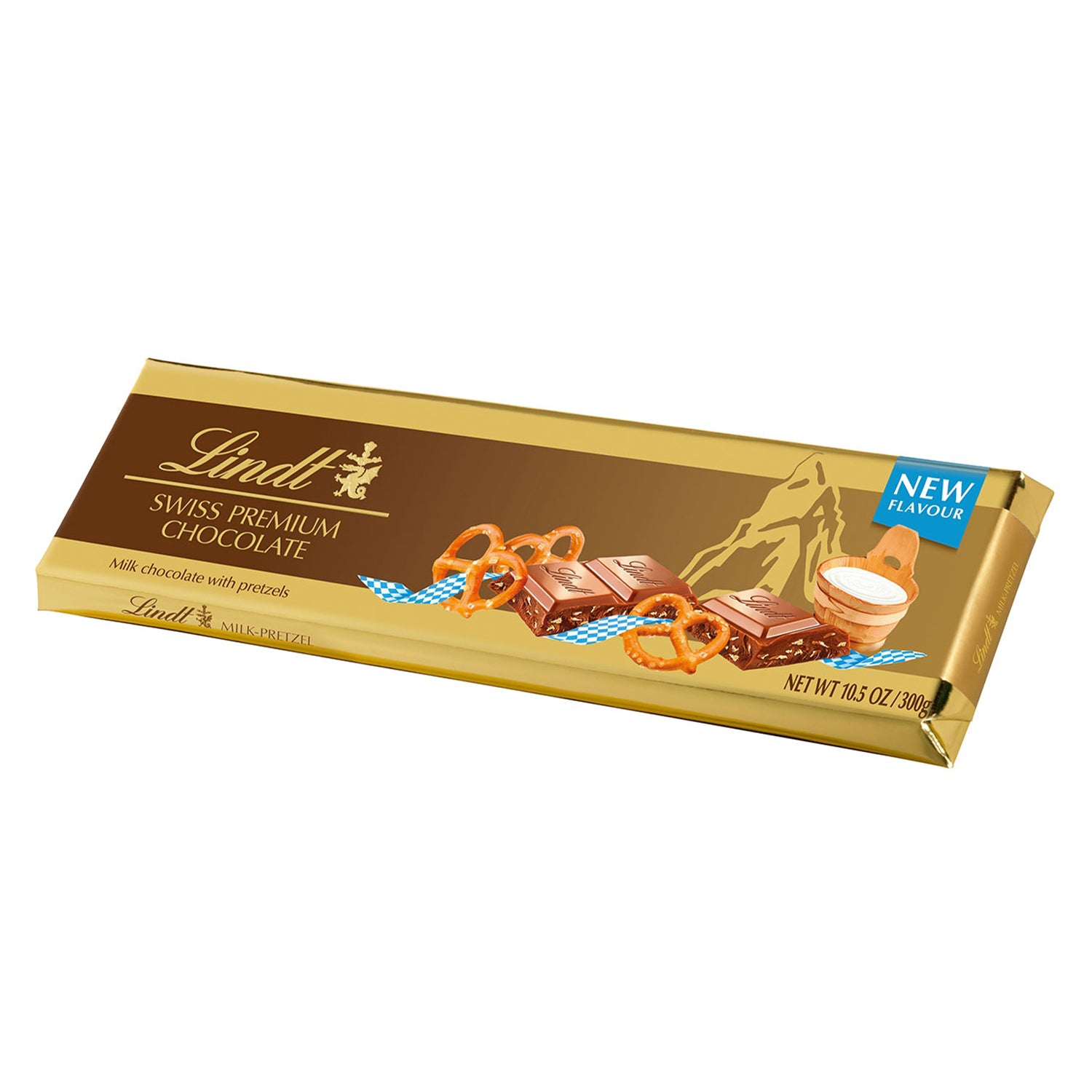 Chocolat au lait Lindt Swiss Gold avec bretzels 300 g