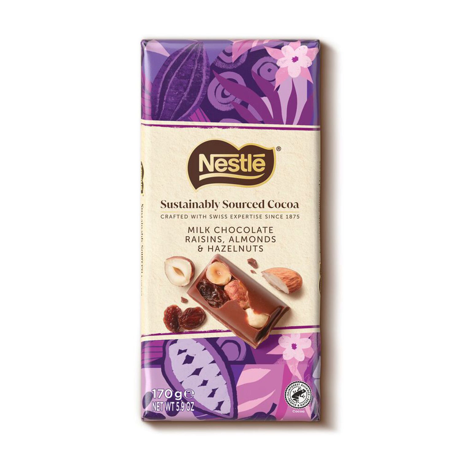 Chocolat au lait, raisins secs, amandes et noisettes de NESTLE provenant de sources durables 170 g